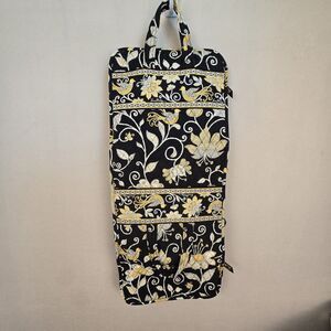 Vera Bradley Keep It Up Travel Organizer Yellow Bird Black Quilted Hang Bag Y2K